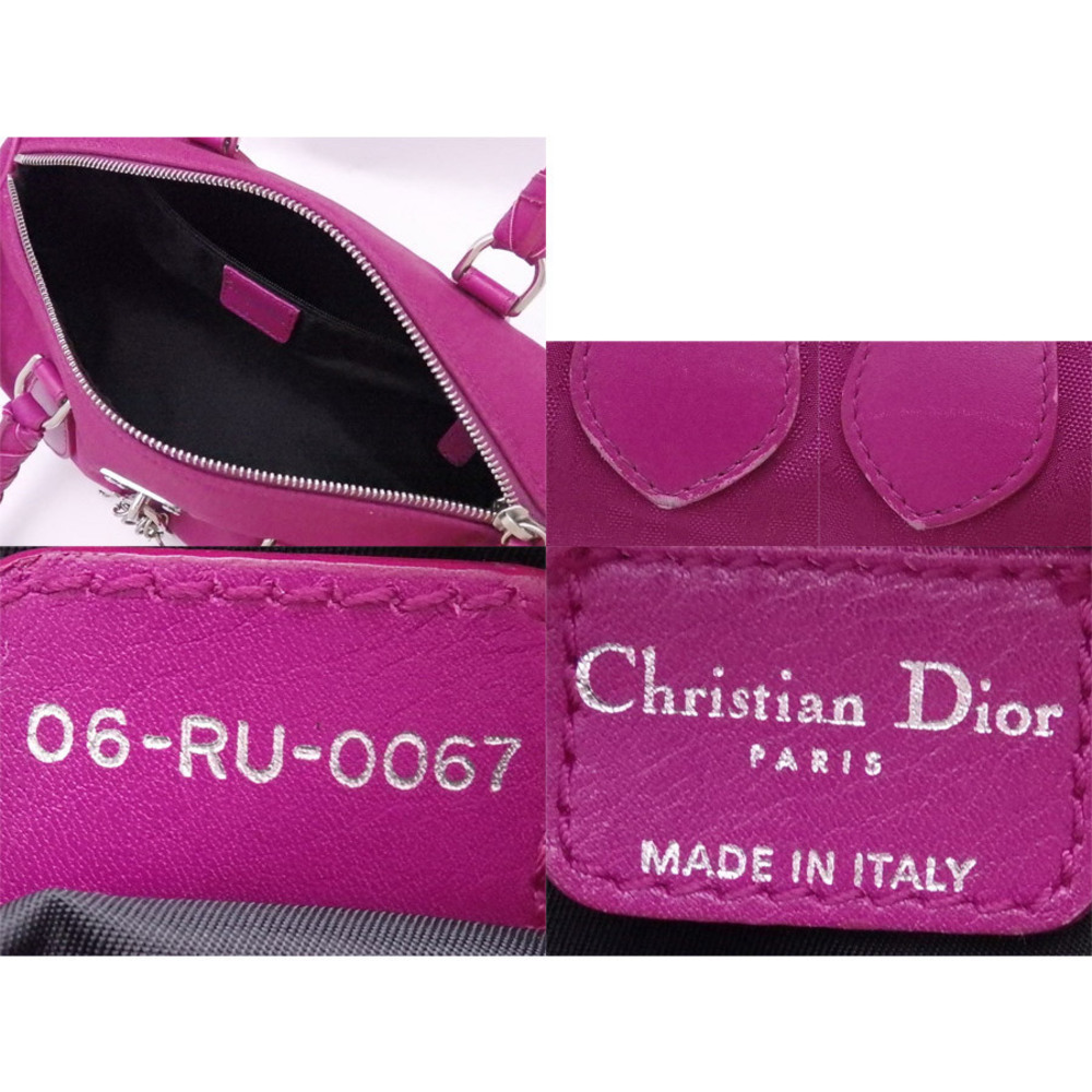 Christian Dior Trotter Handbag Purple Canvas Leather - Picture 3 of 3